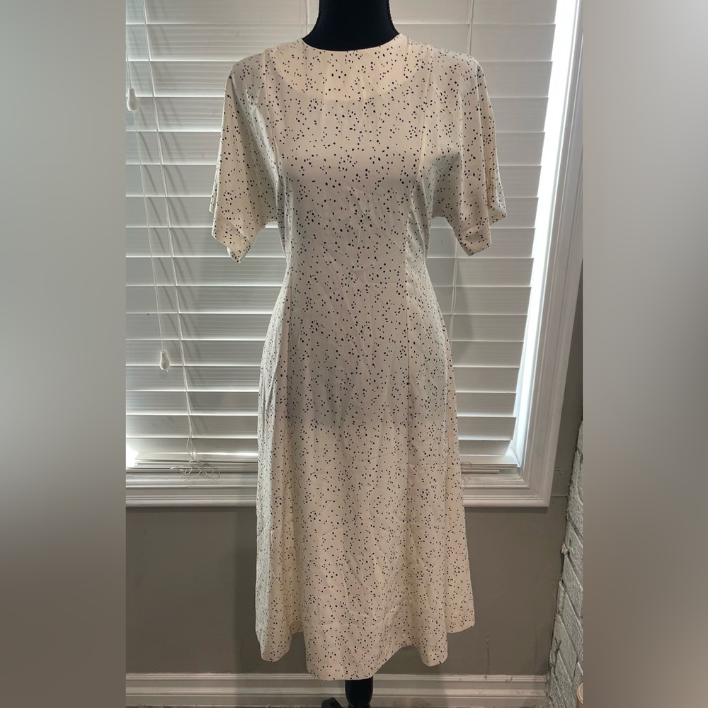OLIVE Clothing Cream Polka Dot Dress